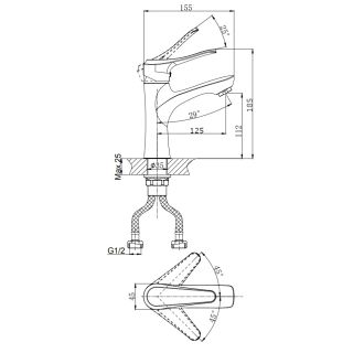 Смеситель для умывальника RUSH Jawa (JA0735-11)